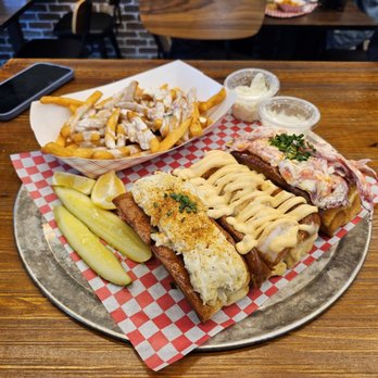 Steami's Lobster - Ultimate Trio - Crab Roll, Shrimp Roll, Maine Lobster Roll W/ cheese fries - Seafood Near Me - Duluth, Georgia