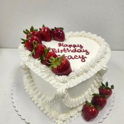 Custom strawberry heart cake
