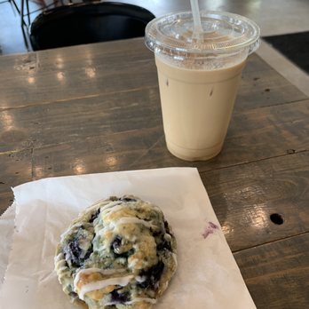 Post Coffee Company - Iced vanilla latte and blueberry scone - Coffee & Tea Near Me - Lee's Summit, Missouri Post Coffee Company - Iced vanilla latte and blueberry scone - Coffee & Tea Near Me - Lee's Summit, Missouri