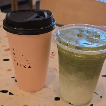 Fika Fika Coffee - Matcha with Jasmine Milk and a drip coffee - Coffee & Tea Near Me - Pasadena, California Fika Fika Coffee - Matcha with Jasmine Milk and a drip coffee - Coffee & Tea Near Me - Pasadena, California