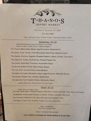 Menu photo 2 Thanos Import Market Syracuse, NY Menu photo 2 Thanos Import Market Syracuse, NY