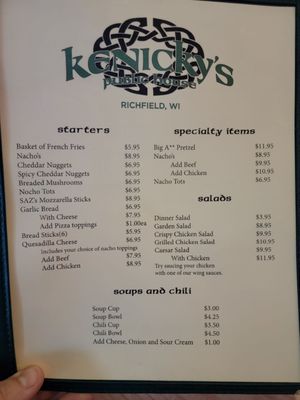 Menu photo 8 Kenicky's Public House Richfield, WI Menu photo 8 Kenicky's Public House Richfield, WI