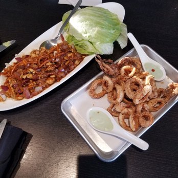 Blue Bamboo - Hoisin Chicken Lettuce Wraps $11 & Fried Calamari $12 Absolutely Yummy - Comfort Food Near Me - Jacksonville, Florida Blue Bamboo - Hoisin Chicken Lettuce Wraps $11 & Fried Calamari $12 Absolutely Yummy - Comfort Food Near Me - Jacksonville, Florida