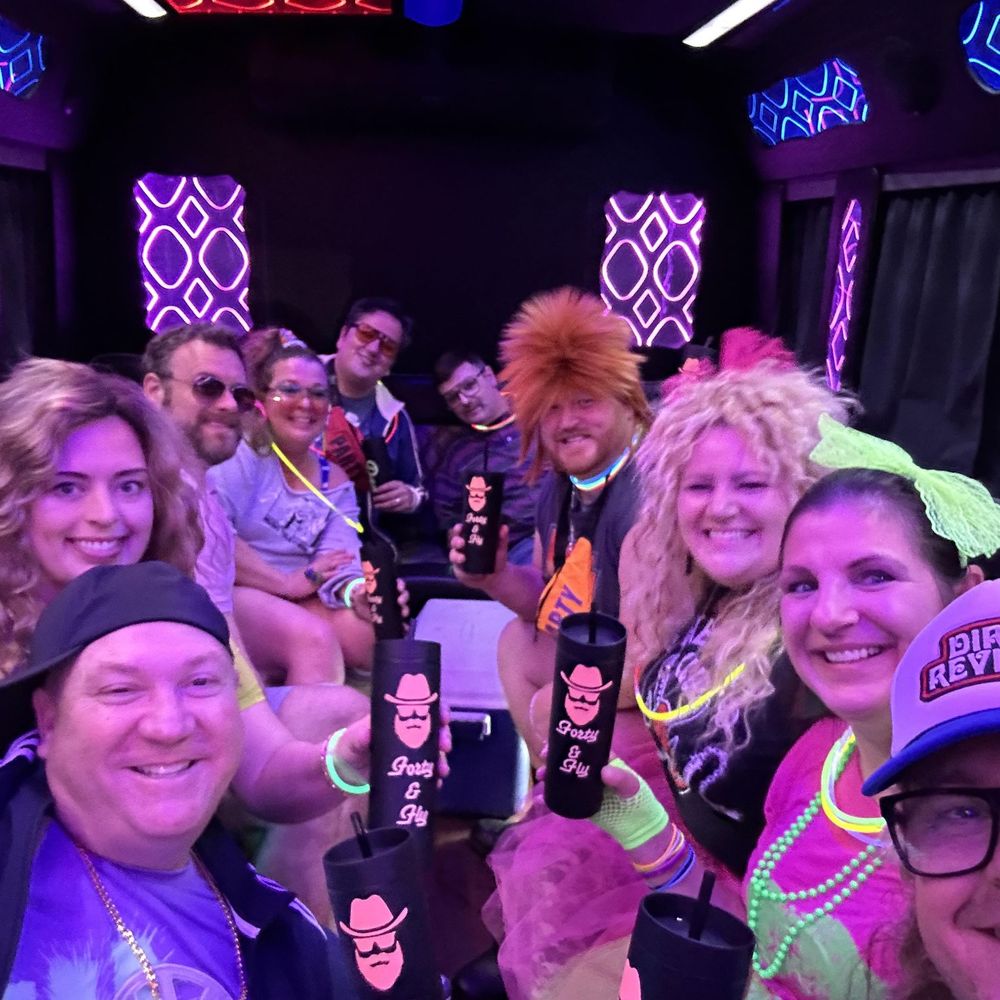 Royal Party Bus - More party bus celebrating my husband's 40th - Limos Near Me - Stockton, California Royal Party Bus - More party bus celebrating my husband's 40th - Limos Near Me - Stockton, California