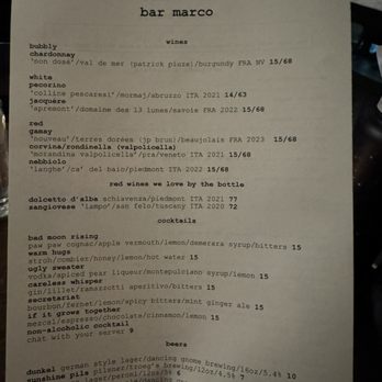 Bar Marco - Drink menu - Wine Bars Near Me - Pittsburgh, Pennsylvania Bar Marco - Drink menu - Wine Bars Near Me - Pittsburgh, Pennsylvania