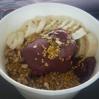 Acai Jungle Cafe - Power bowl: medium size topped with hemp, flax granola, bananas, and bee pollen - Sandwiches Near Me - Burbank, California Acai Jungle Cafe - Power bowl: medium size topped with hemp, flax granola, bananas, and bee pollen - Sandwiches Near Me - Burbank, California