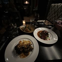 Louie's - Lamb, flank steak and smashed potatoes