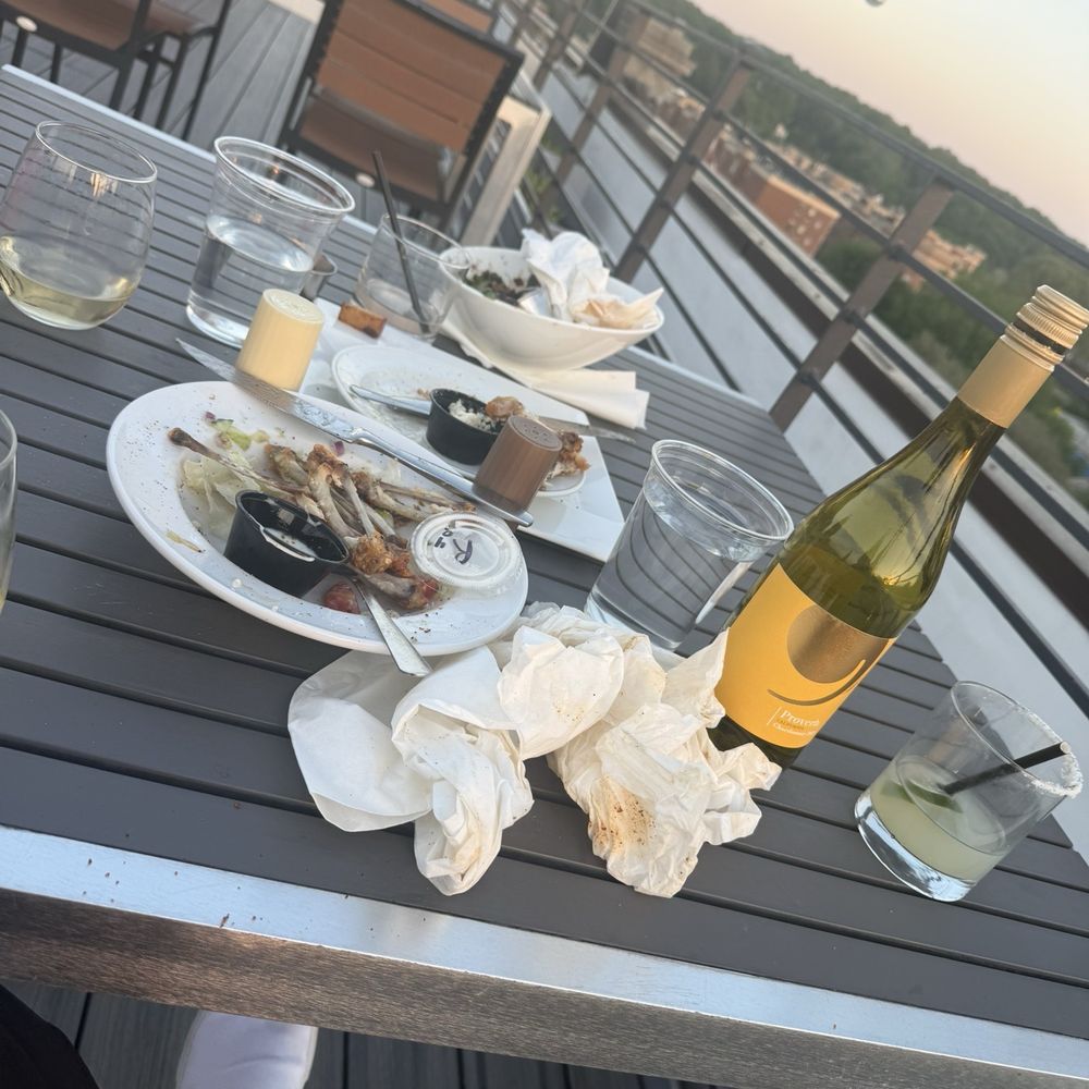 Catbird Rooftop Terrace - Un-bussed table for an hour. Cocktails that were done and watered down were never removed from the table. Still there when we left. - Cocktail Bars Near Me - Farmville, Virginia