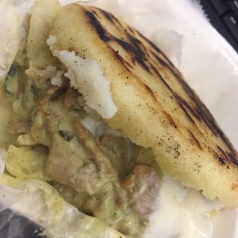 Fajitas Factory - Chicken salad  with Queso de mano- arepa - Food Trucks Near Me