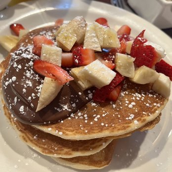 Galaxy Diner - Nutella Pancakes w strawberry & banana salsa - Diners Near Me - New York, New York Galaxy Diner - Nutella Pancakes w strawberry & banana salsa - Diners Near Me - New York, New York