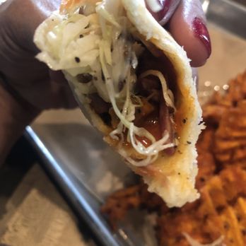 Maple Landing - Close up view of this delish taco - Barbeque Near Me - Dallas, Texas Maple Landing - Close up view of this delish taco - Barbeque Near Me - Dallas, Texas