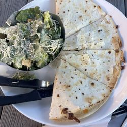 Emos Pizza & Steak House - Chicken Quesadilla and Caesar Salad
