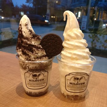 Milkcow Cafe - Cookies and Cream ($5.50) and Milky Honey ($5.25) - Ice Cream & Frozen Yogurt Near Me - Richmond, British Columbia Milkcow Cafe - Cookies and Cream ($5.50) and Milky Honey ($5.25) - Ice Cream & Frozen Yogurt Near Me - Richmond, British Columbia