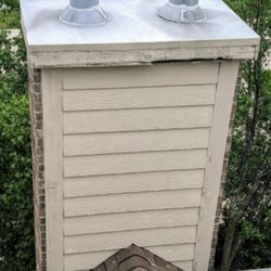 Vaughn Home Improvement Co - The top of a Chase style chimney - before repairs.