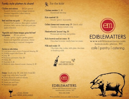 Menu photo 8 Edible Matters Hammonds Plains, NS Menu photo 8 Edible Matters Hammonds Plains, NS