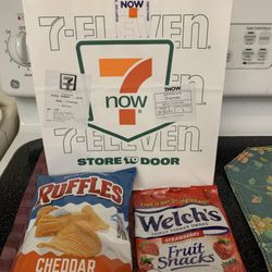 7-Eleven - Ruffles Cheddar & Sour Cream (2.5 oz.). Welch's Strawberry Fruit Snacks (5 oz).