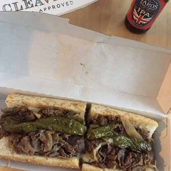 Cleavers - Ribeye. Mild provolone. Long hots. Oh! And fried onions, too. With tax, $11.34 - Cheesesteaks Near Me - Philadelphia, Pennsylvania Cleavers - Ribeye. Mild provolone. Long hots. Oh! And fried onions, too. With tax, $11.34 - Cheesesteaks Near Me - Philadelphia, Pennsylvania