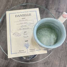 custom menus + blue matcha latte