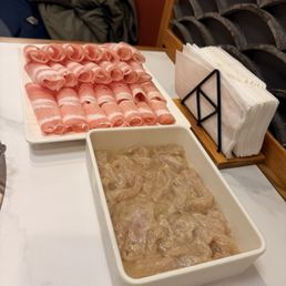 Pork belly and chicken