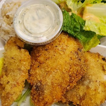The Lunch Spot - Panko Crusted Mahimahi with dill tartar sauce - Breakfast & Brunch Near Me - Honolulu, Hawaii