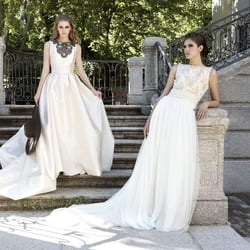 Basaldúa - Vestidos de Novia - Basaldúa Modelo Leticia (Izda) y Paula (Dcha)