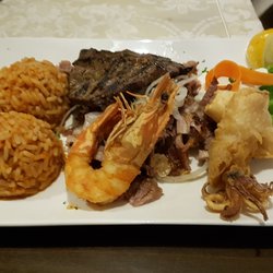 Gaststätte Saloniki - Santorini Platte wahlweise mit Leber statt Schweinesteak