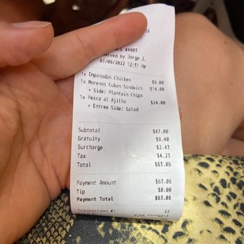 Moreno's Cuba - Surcharge and automatic gratuity added - Cocktail Bars Near Me - Miami Beach, Florida