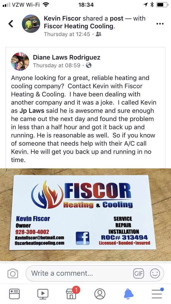 Slide of Fiscor Plumbing and Air