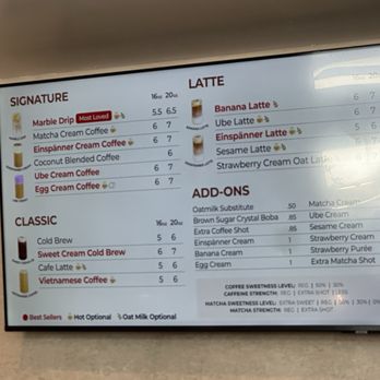 Da Vien Coffee - Menu June 2026 - Coffee & Tea Near Me - Gardena, California