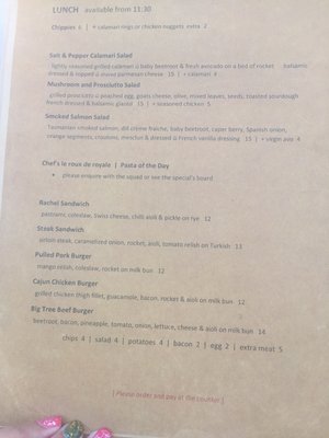 Menu photo 2 Big Tree House Cafe Rydalmere, NSW Menu photo 2 Big Tree House Cafe Rydalmere, NSW