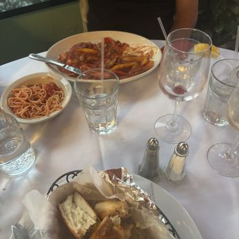 Giannis Italian Restaurant - Garlic knots and chicken parm with side of pasta - Italian Near Me - Pompano Beach, Florida