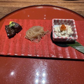 Takumi Hachi - March 2026 Seasonal Starters: Beef tongue, noodle, creamy salad - Japanese Near Me - Dallas, Texas