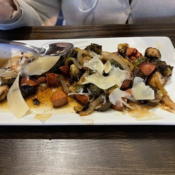 Little Barn - Brussels Sprouts with Chorizo in a Sweet and Sour sauce. - Pubs Near Me - Shelton, Connecticut Little Barn - Brussels Sprouts with Chorizo in a Sweet and Sour sauce. - Pubs Near Me - Shelton, Connecticut