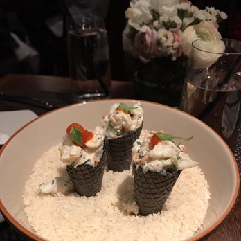 AnQi Bistro - Jumbo Lump Crab Cones. So cool! - Asian Fusion Near Me - Costa Mesa, California AnQi Bistro - Jumbo Lump Crab Cones. So cool! - Asian Fusion Near Me - Costa Mesa, California