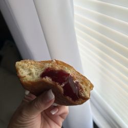 Glaze King Donuts - Raspberry filled glazed donut. Super yummy!