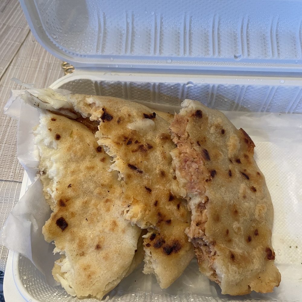 Chivos Catering - Pupusas Left to right: cheese, chicken, revuelta - Salvadoran Near Me - Germantown, Maryland