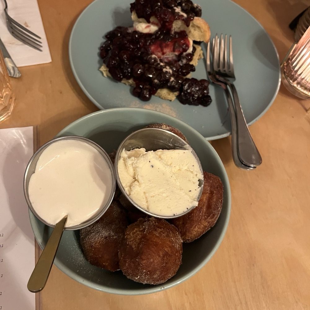 Ophelia’s - Donut holes with cream cheese and whip cream Blueberry shortcake - Cafes Near Me - Fort Wayne, Indiana Ophelia’s - Donut holes with cream cheese and whip cream Blueberry shortcake - Cafes Near Me - Fort Wayne, Indiana