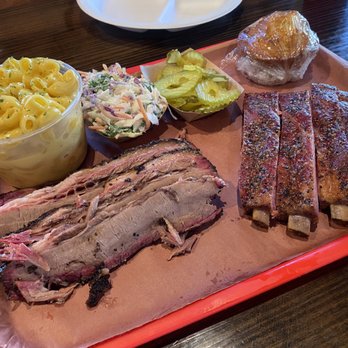 Terry Black's Barbecue - Brisket, pork ribs, Cole slaw, Mac & cheese, cornbread. - Barbeque Near Me - Lockhart, Texas