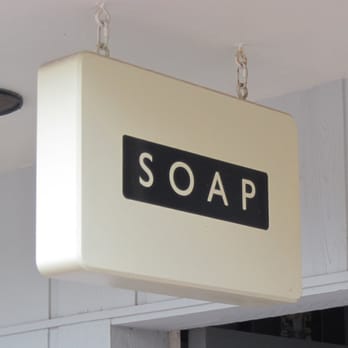 Soap - The Soap sign looks like a bar of soap - Home Decor Near Me - Carpinteria, California