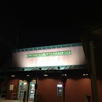 Winthrop Marketplace - the front of the store at night - Grocery Near Me - Winthrop, Massachusetts