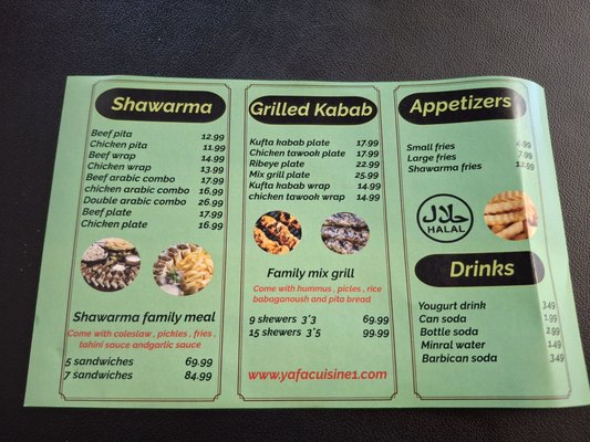 Menu photo 8 Yafa cuisine Riverside, CA