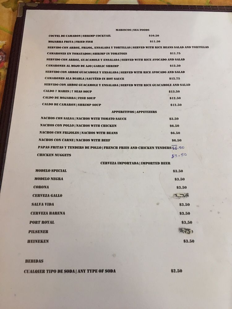 Food from El Sol Restaurant