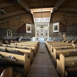 St Patrick's Catholic Church - Wider view of the church inside