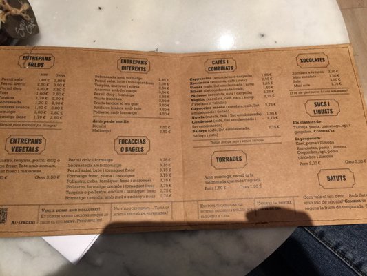 Menu photo 1 Several Cafè Barcelona, B