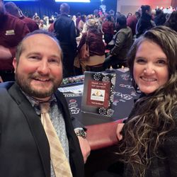 Sundance Foot and Ankle - Dr Stoddard and his wife, Julie at the table they sponsored for the Feed the Kids Foundation annual casino night fundraiser