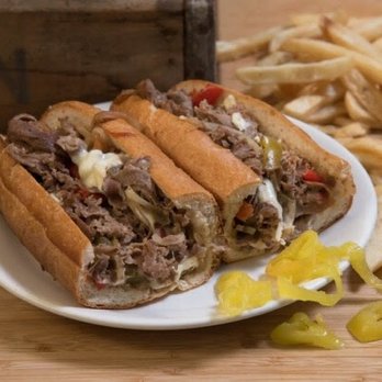 Costa Deli - Cheesesteak with peppers and fries on the side. - Delis Near Me - Ambler, Pennsylvania Costa Deli - Cheesesteak with peppers and fries on the side. - Delis Near Me - Ambler, Pennsylvania