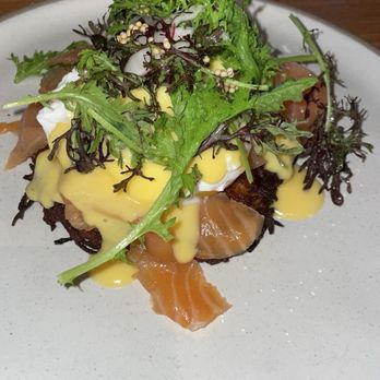 Between Us - Latke Egg Benedict - Breakfast & Brunch Near Me - San Diego, California Between Us - Latke Egg Benedict - Breakfast & Brunch Near Me - San Diego, California