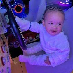 The Little Pod - Noah loved the racing game (even if he couldn't reach the pedal)