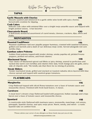 Menu photo 4 Willow Tree Tapas & Wine Prescott, AZ