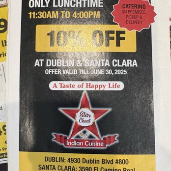 Star Chaat Cuisine - Pathetic coupon - Indian Near Me - Dublin, California Star Chaat Cuisine - Pathetic coupon - Indian Near Me - Dublin, California